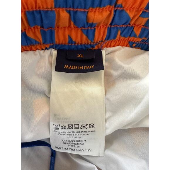 Louis Vuitton Blue & Orange Dove Print Swimshorts - Picture 5 of 9